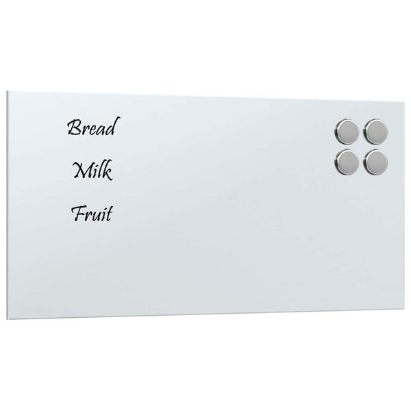 vidaXL seinakinnitusega magnettahvel, valge , 40 x 20 cm, klaas