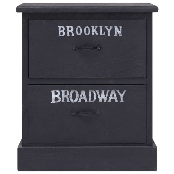 vidaXL &ouml;&ouml;kapid 2 tk, must, 38 x 28 x 45 cm, Paulownia puit