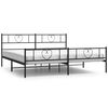 vidaXL metallist voodiraam peatsi ja jalutsiga, must, 200x200 cm