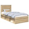 vidaXL Voodi raam sahtliga peaga Sonoma tamm 75 x 190 cm Tahke m&auml;nd