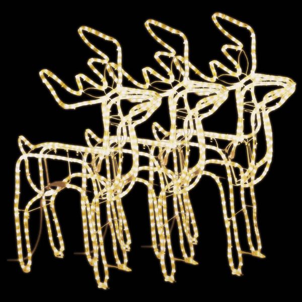 vidaXL p&otilde;hjap&otilde;dra figuur LEDiga 3 tk, soe valge 76x42x87 cm