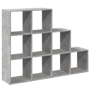 vidaXL ruumijagaja 3 korrust, betoonhall, 137,5x29x103,5 cm, tehispuit