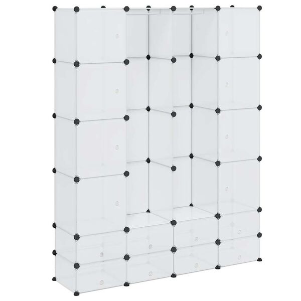 vidaXL modulaarne kapp 18 sektsiooni, valge 37 x 146 x 180,5 cm