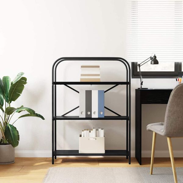 vidaXL Raamatukapp Must tamm 80 x 30 x 109 cm Tehispuit