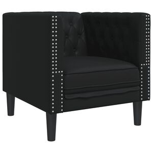 vidaXL Chesterfield tugitool, must, kunstnahk