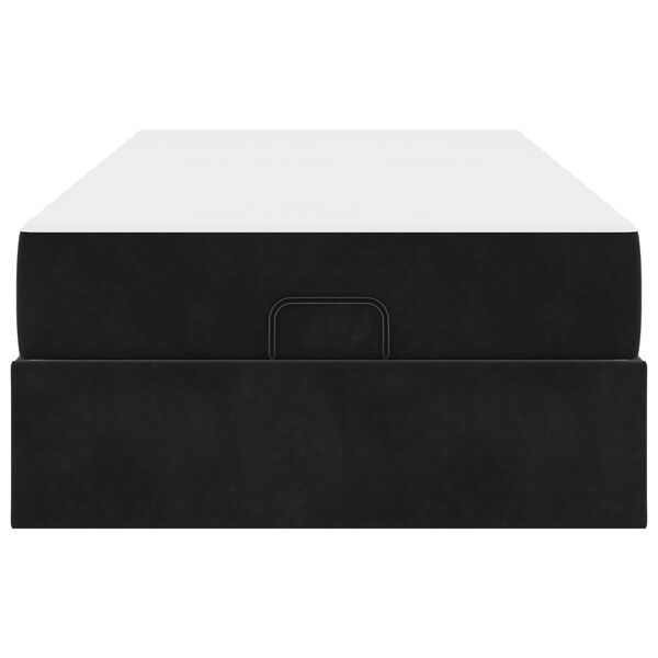 vidaXL Voodiraam madratsiga madratsiga 2 pcs Must Samet