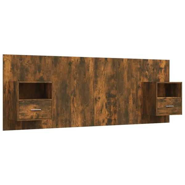 vidaXL voodipeats kappidega, suitsutatud tamm, tehispuit