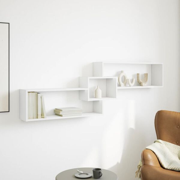 vidaXL seinakapp, 158x18x53 cm, valge, tehispuit