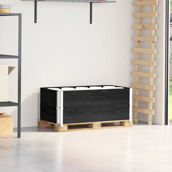 vidaXL kaubaaluste ääred 2 tk, must, 100x50 cm, toekas männipuit