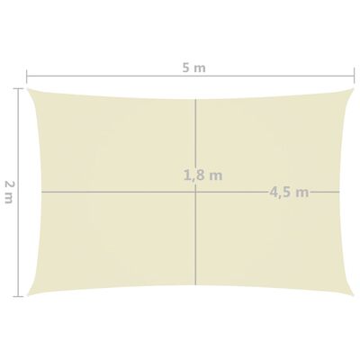 vidaXL oxford-kangast päikesepuri, ristkülik, 2 x 5 m kreemjas