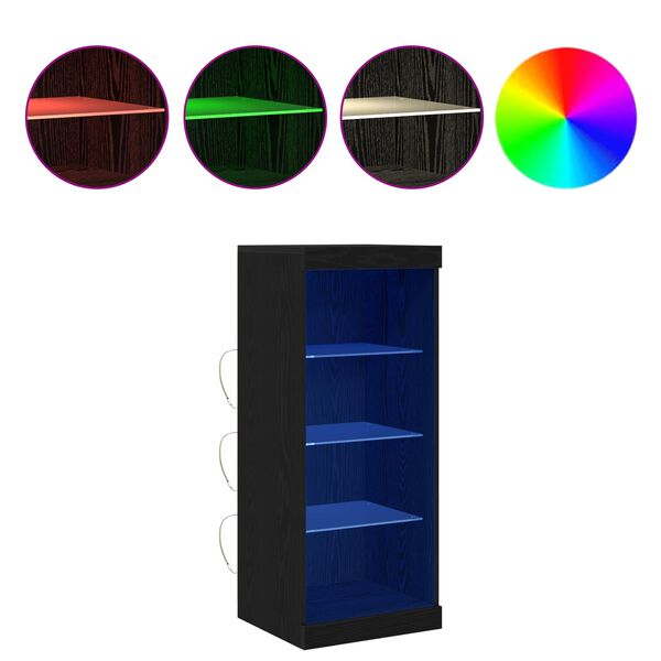 vidaXL LED Kummuti Must tamm 41 x 37 x 100 cm Tehispuit