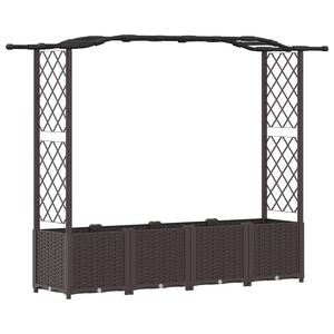 vidaXL T&otilde;stetud Padi Kase ja Katusega Pruun 204 x 40 x 138 cm PP