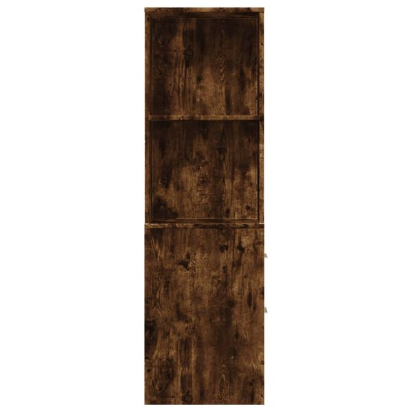 vidaXL kitsas vannitoa kummut ratastega, suitsutatud tamm, tehispuit