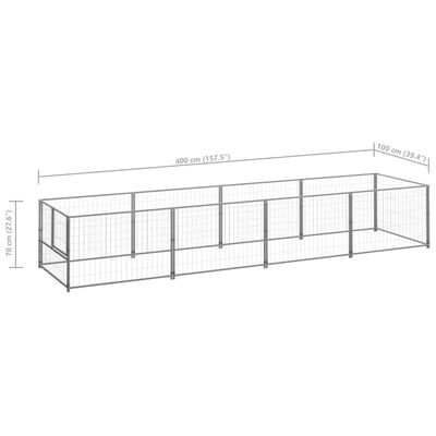 vidaXL koeraaedik, hõbe, 4 m², teras