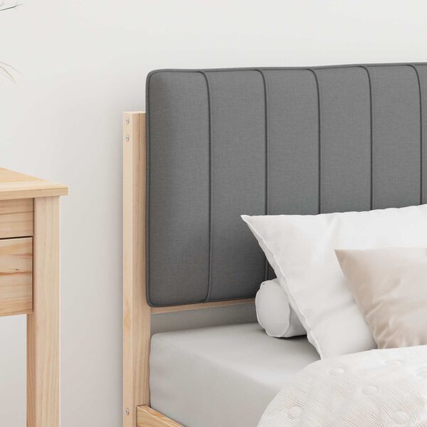 vidaXL Voodiraam Pehme Peatoega peaga Helehall 75 x 190 cm Tahke m&auml;nd