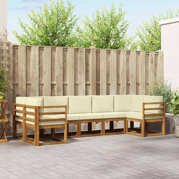 vidaXL V&auml;li diivanikomplekt padjaga 7 pcs Looduslik ja kreem