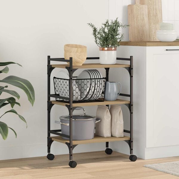 vidaXL K&ouml;&ouml;gik&auml;ru K&auml;sit&ouml;&ouml;puu 50 x 35 x 75.5 cm Tehispuit