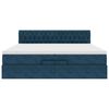 vidaXL Ottomani voodiraam madratsitega, tumesinine, 200x200 cm, samet