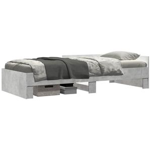 vidaXL Peatsiga voodiraam Betoonhall 80 x 200 cm Tehispuit