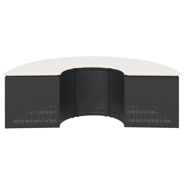 vidaXL aia jalapink istmepadjaga, must, polürotang