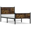 vidaXL metallist voodiraam ilma madratsita suitsutatud tamm 90x200 cm