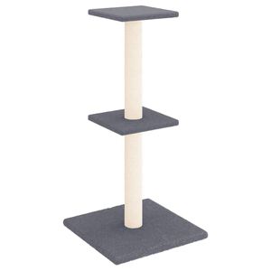 vidaXL kassimaja sisalk&ouml;itega kraapimispostidega, tumehall, 73 cm