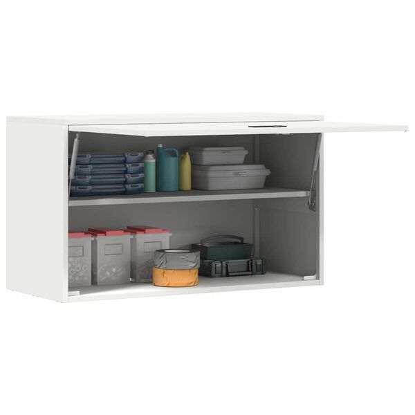 vidaXL Garage'i seina kapp Valge 90 x 40 x 53 cm Pulberkattega teras