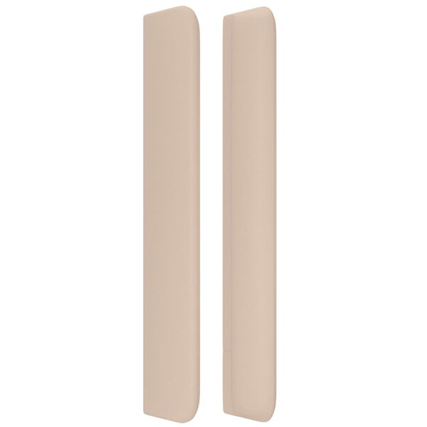 vidaXL voodipeats servadega, cappuccino, 147x16x118/128 cm, kunstnahk