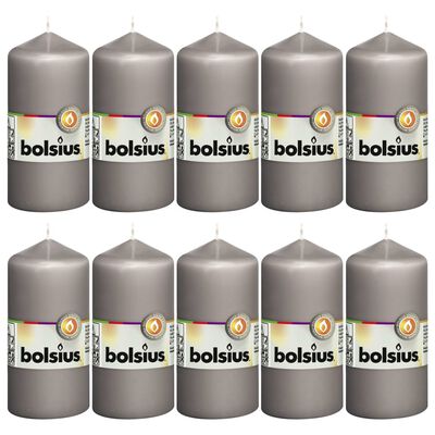 Bolsius sammasküünlad, 10 tk, 120 x 58 mm, soe hall