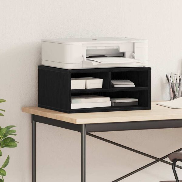 vidaXL Printeri alus Must tamm 49 x 40 x 22.5 cm Tehispuit