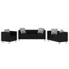 vidaXL 2- ja 3-kohaline diivan ning tugitool, kunstnahast, must