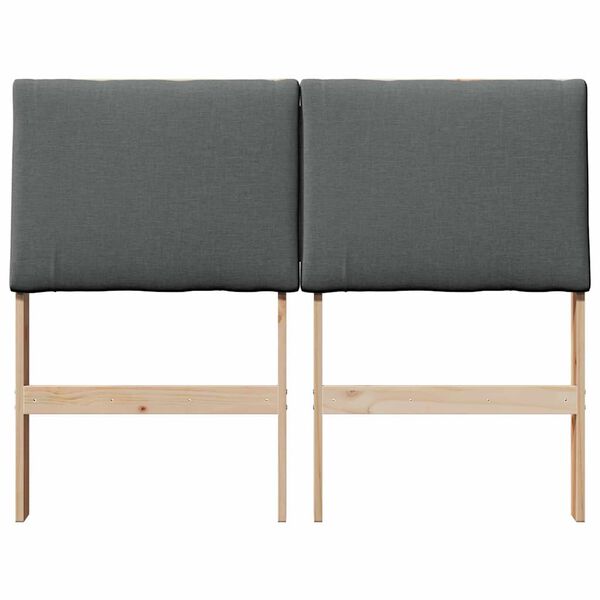 vidaXL Polsterdatud voodiots Tumehall 120 cm Tahke mänd