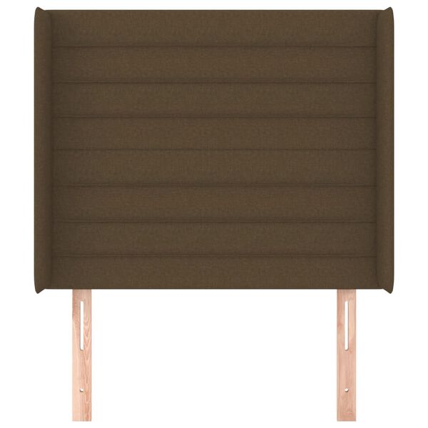 vidaXL voodipeats servadega, tumepruun, 93x16x118/128 cm, kangas