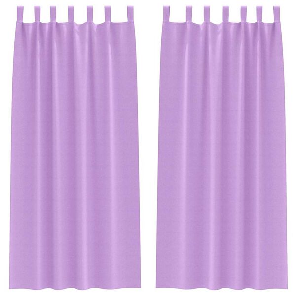 vidaXL Kardinad r&otilde;ngastega 2 pcs Lilla 260 x 140 cm Pol&uuml;ester