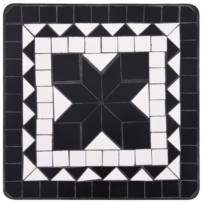 vidaXL mosaiikplaadiga laud, must ja valge, keraamiline