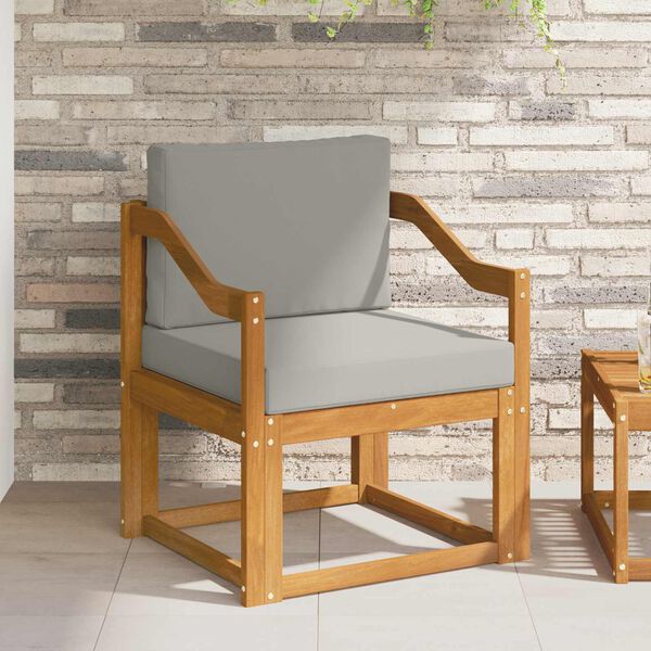 vidaXL &Otilde;uesohva Tugev akaatsiapuit ja pol&uuml;ester Naturaalne ja helehall