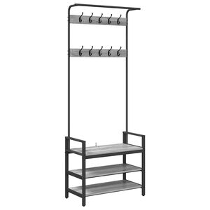 vidaXL Riidepuu riiuliga Hall Sonoma 75 x 34 x 184 cm Tehispuit