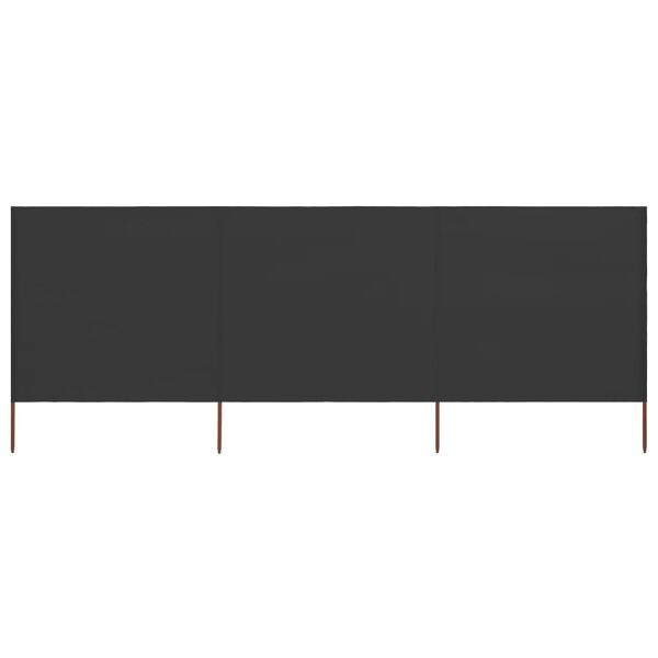 vidaXL tuulekaitse sein 3 paneelist, kangas, 400 x 160 cm antratsiit