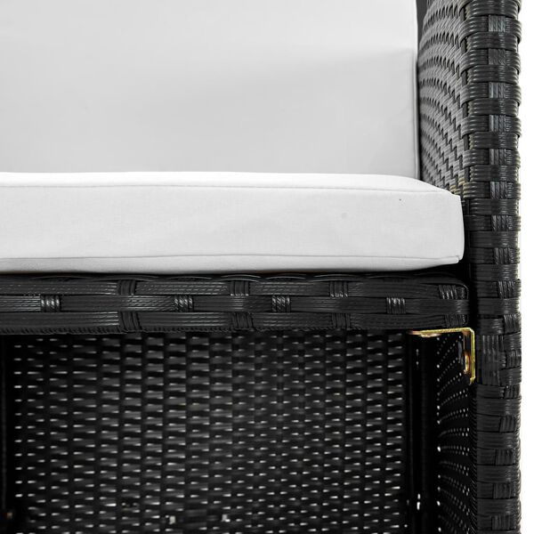 vidaXL 13-osaline aiamööblikomplekt patjadega, polürotang, must