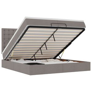 vidaXL Ottomani voodiraam madratsitega pruunikashall 200x200cm kangas