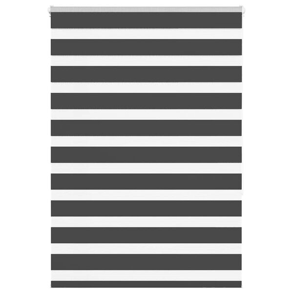 vidaXL Triibuline ruloo must 110x150 cm kanga laius 105,9 cm pol&uuml;ester