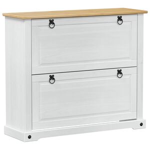 vidaXL Kinga kapp riiuliga Corona Valge 99 x 32 x 85 cm Tahke m&auml;nd