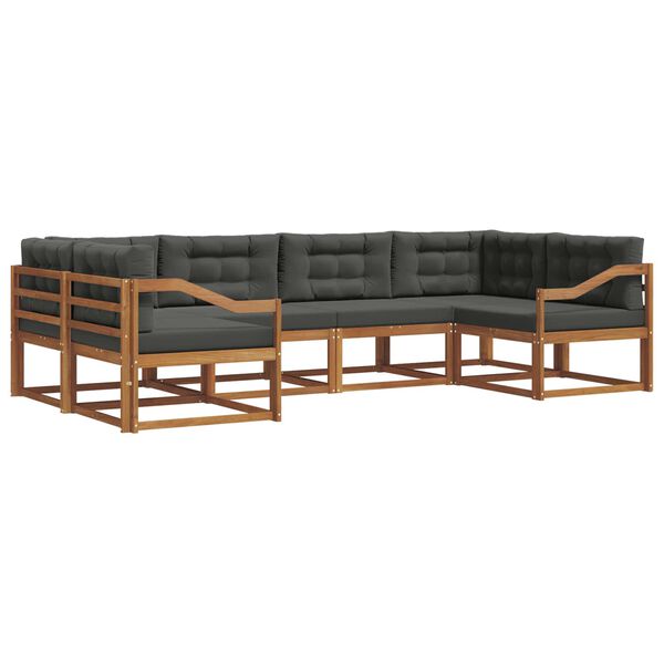 vidaXL V&auml;li diivanikomplekt padjaga 6 pcs Looduslik ja antriit