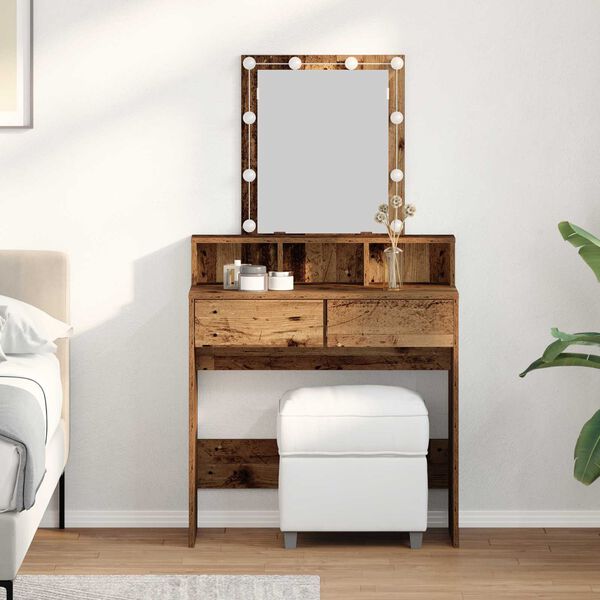 vidaXL Dressing Table sahtliga Vana puit 80 x 41 x 144.5 cm Tehispuit