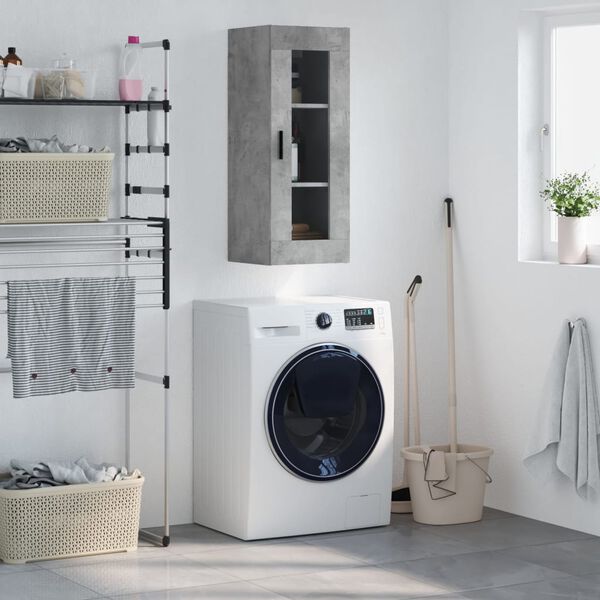 vidaXL seinakapp, betoonhall, 34,5 x 34 x 90 cm