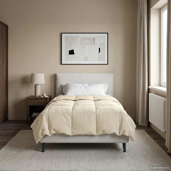 vidaXL Suvised teki Rapistatud cream 140 x 220 cm Mikrokiud