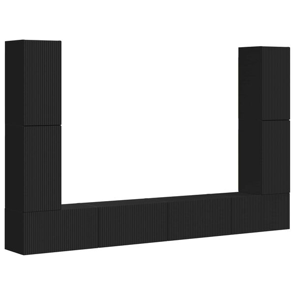 vidaXL Telerikapi komplekt 8 pcs Must Tehispuit