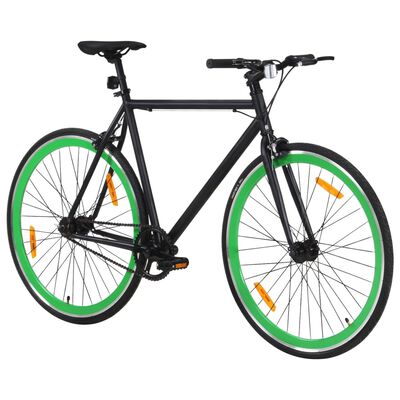 vidaXL ühekäiguline jalgratas, must ja roheline, 700C 59 cm