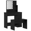 vidaXL LED Meigilaudade Komplekt sahtliga 2 pcs Must tamm Tehispuit
