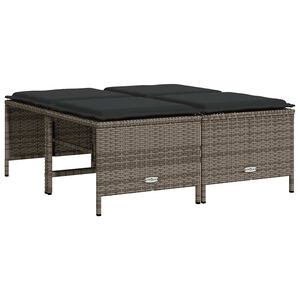vidaXL aiataburetid istmepadjaga 4 tk, hall, pol&uuml;rotang